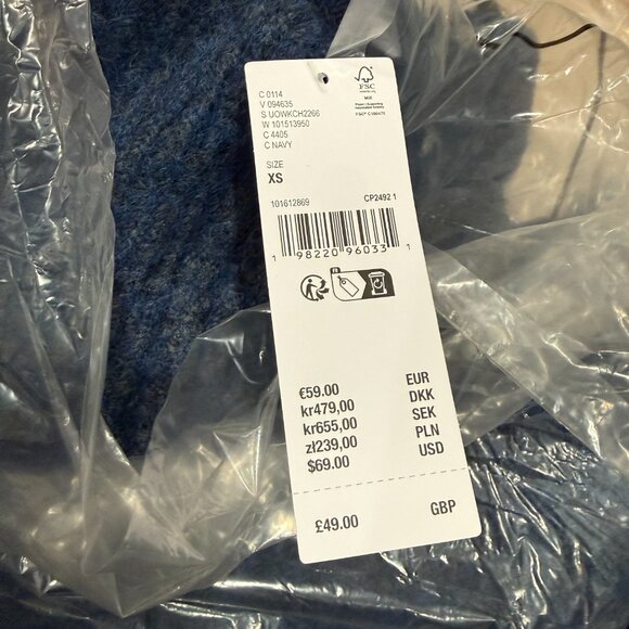 Urbanoutfitters | UO Finn Funnel Neck Zip-Through Cardigan | NWT | Navy - Picture 4 of 10